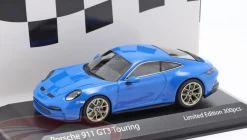 1/43 Minichamps 2021 Porsche 911 (992) GT3 Touring (Shark Blue With Golden Wheels) Car Model Limited