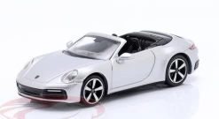 1/87 Minichamps 2019 Porsche 911 (992) Carrera 4S Convertible (Silver) Car Model