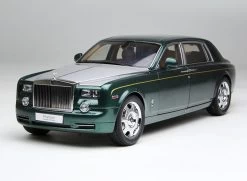 1/18 Kyosho Rolls-Royce Phantom EWB (Green W/ Silver Hood) Diecast Car Model