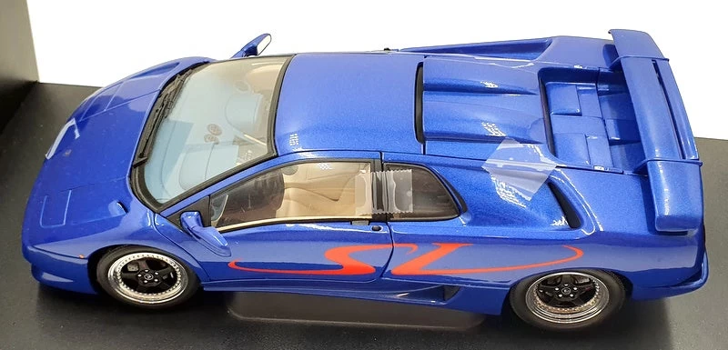 Autoart 1/18 Scale Diecast 70082 - Lamborghini Diablo SV Coupe - Met Blue - Image 4