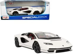 1/18 Maisto 2022 Lamborghini Countach LPI 800-4 (White) Diecast Car Model