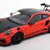 1/18 Minichamps 2019 Porsche 911 (991.2) GT3 RS Weissach Package With Side "GT3 RS" Print (Lava Orange With Black Rims) Car Model Limited 111 Pieces