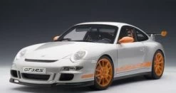 1/12 AUTOart PORSCHE 911 (997) GT3 RS - Silver With Orange Stripes Diecast Car Model