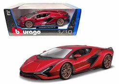1/18 BBurago Lamborghini Sian FKP 37 (Red With Copper Wheels) Diecast Car Model