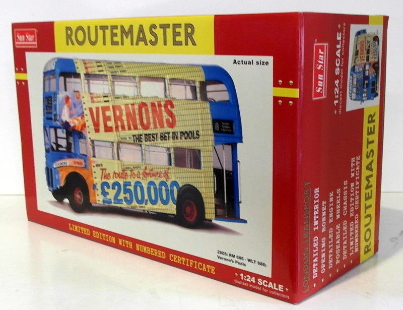 Sunstar 1/24 Scale 2905 - RM 686 - WLT 686 London Transport - Vernons Pools - Image 7